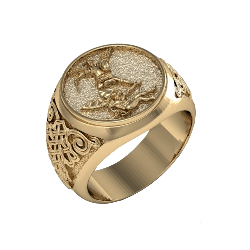 Перстень Архангельский печатка из золота - фото