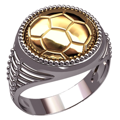 Перстень печатка Мяч - фото