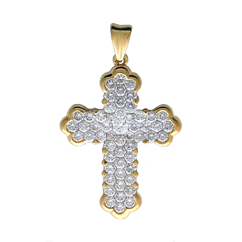 Крест с бриллиантами - фото