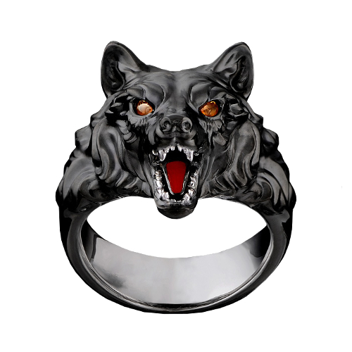 Перстень Волк с сапфирами - фото