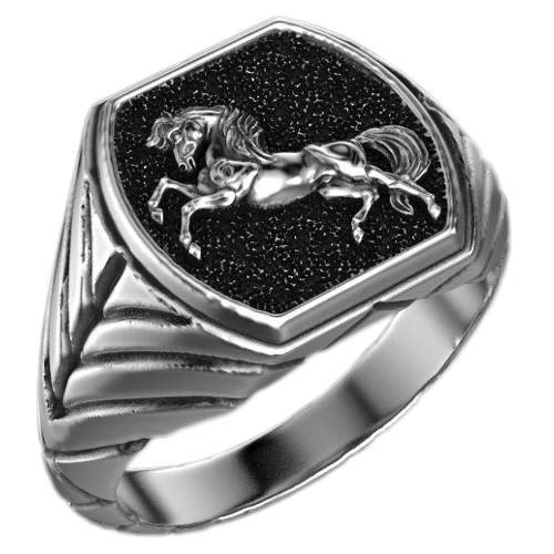 Перстень из серебра Мустанг - фото